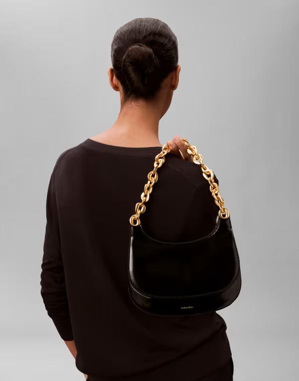 カルバンクライン レディース バッグ ジーンズ Calvin Klein Jeans chain strap shoulder purse Black ブラック
