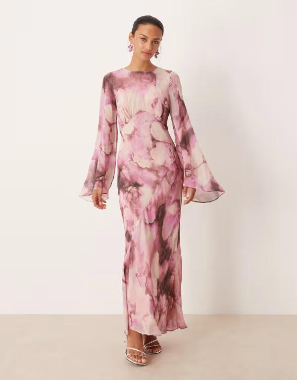 ノーバディーズ チャイルド レディース トップス ワンピース プリント Nobody's Child Phoenix midaxi dress blur print Pink aop ピンク 59,800円