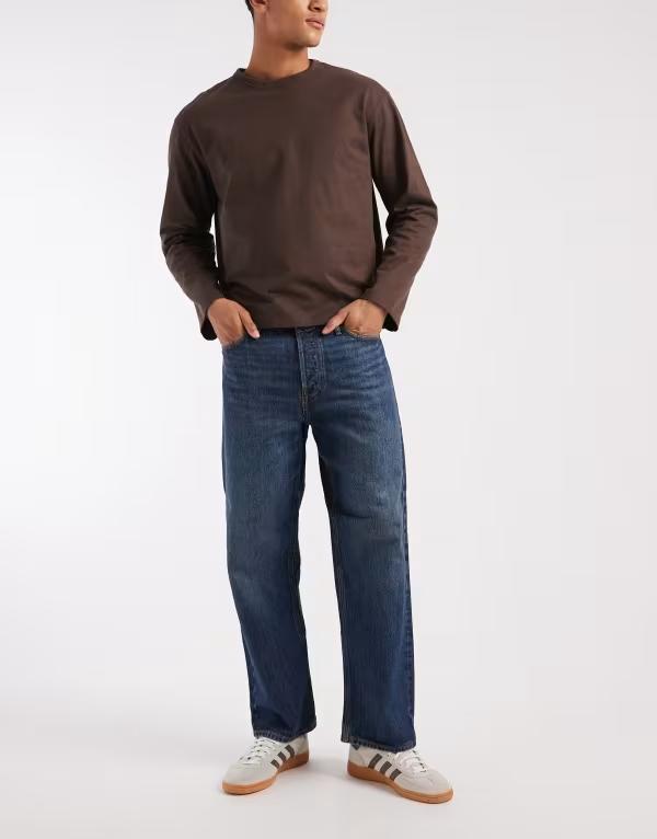 手玉 アンド ジョーンズ メンズ ボトムス ジーンズズボン下 デニム Jack \u0026 Jones Eddie loose fit jeans インチ mid Blue Denim ジーンズ