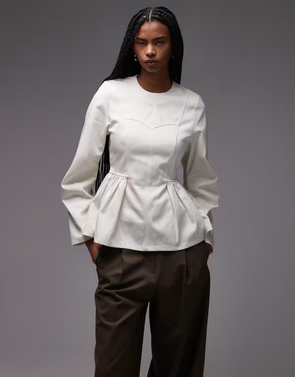 アンドアザーストーリーズ レディース トップス シャツ & Other Stories long sleeve peplum top white ホワイト