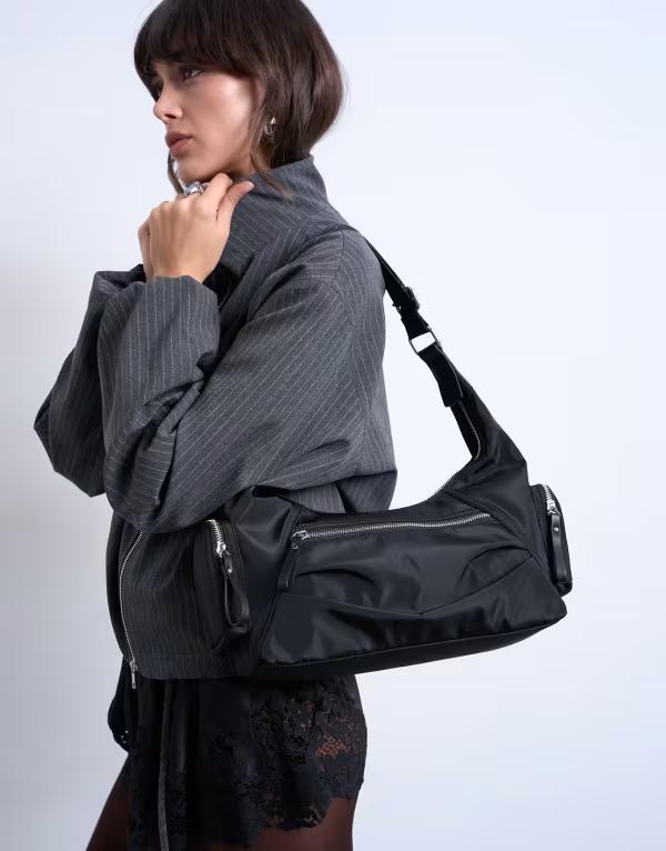 トップショップ レディース バッグ ナイロン Topshop Cheryl nylon crossbody bag Black ブラック