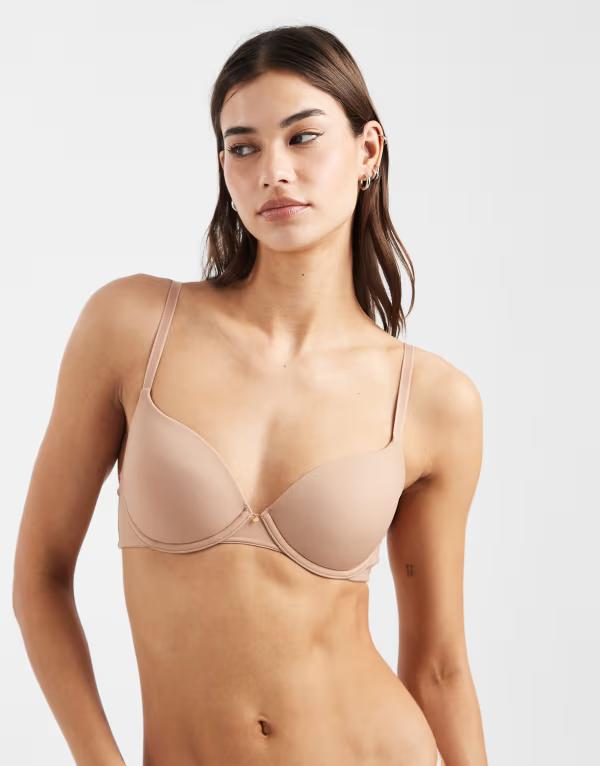 エイソス レディース アンダーウェア ブラジャー Tシャツ ASOS DESIGN molded T-shirt bra BEIGE ベージュ