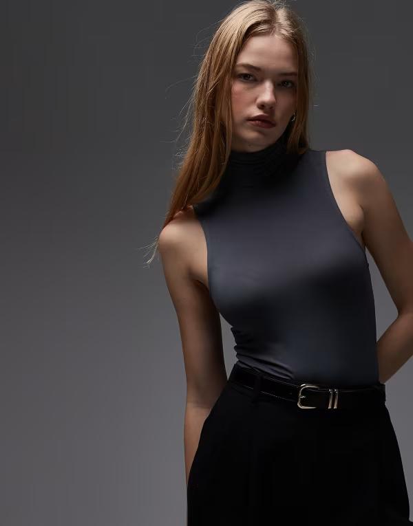 アンドアザーストーリーズ レディース トップス Tシャツ タートルネック ノースリーブ & Other Storiesoft sleeveless turtleneck top Gray グレー｜ReVida 店