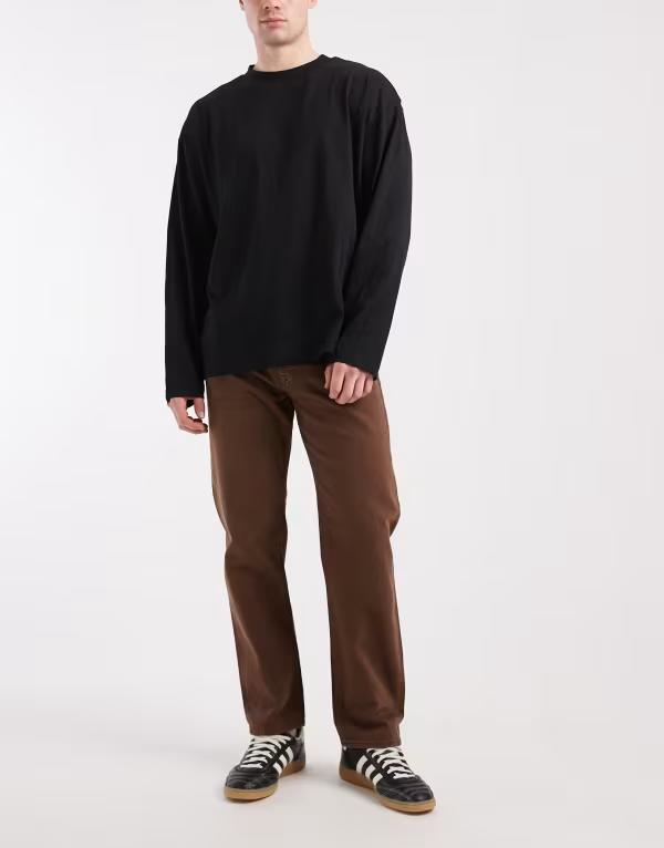 ジャック アンド ジョーンズ メンズ ボトムス デニムパンツ ジーンズ Jack & Jones Intelligence Chris tapered jeans Chocolate Brown ブラウン