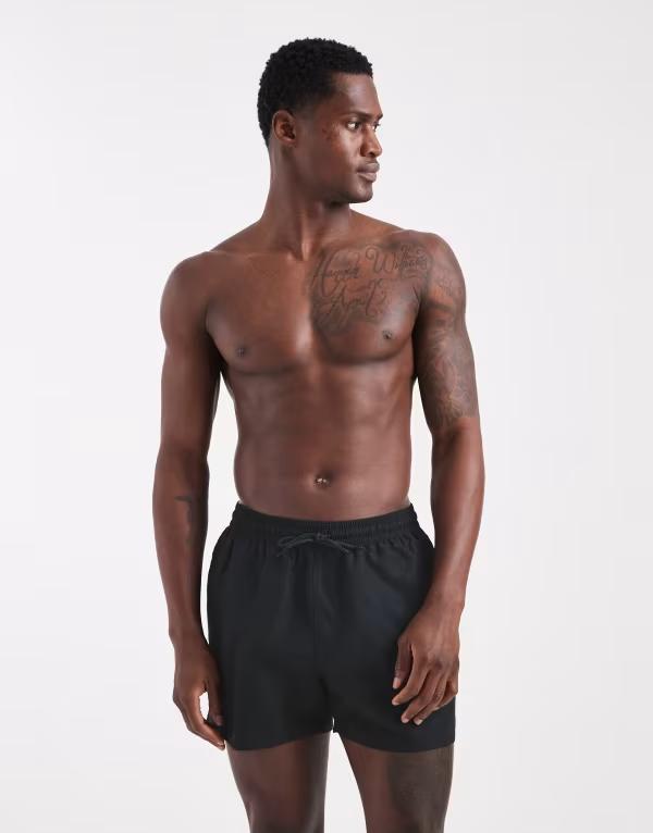 エイソス メンズ 水着 ハーフパンツ・ショーツ ショートパンツ ASOS DESIGN swim shorts in short length Black ブラック