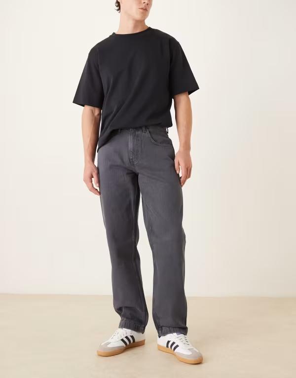 エイソス メンズ ボトムス ジーンズズボン下 デニム ASOS DESIGN straight fit jeans overdye Blue 青色