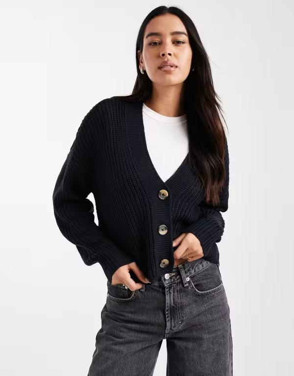 オンリー レディース アウター カーディガン ニット ONLY knit cardigan in coral Night Sky ネイビー