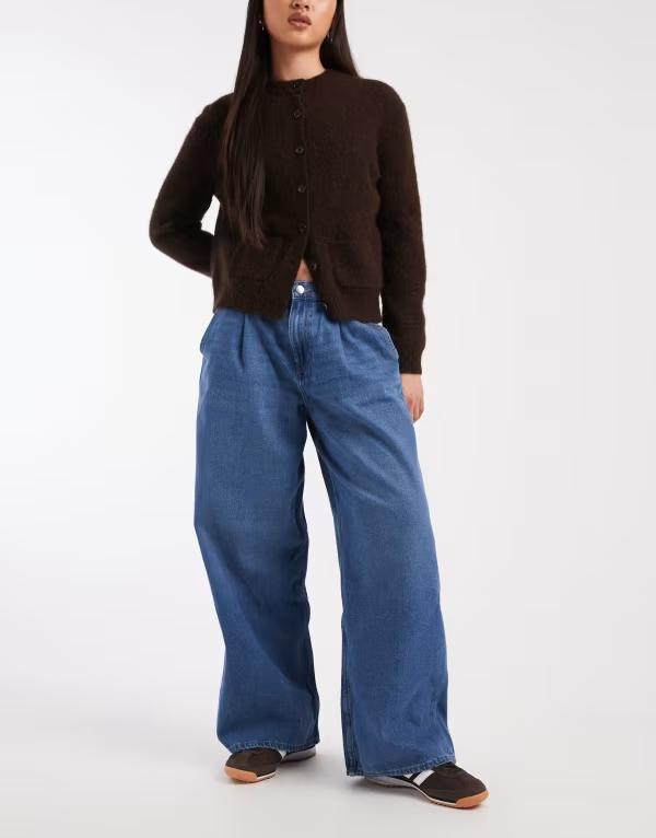 オンリー レディース ボトムス デニムパンツ ワイドレッグ ジーンズ ONLY Livy wide leg jeans in mid blue denimid blue denim デニム 13,831円