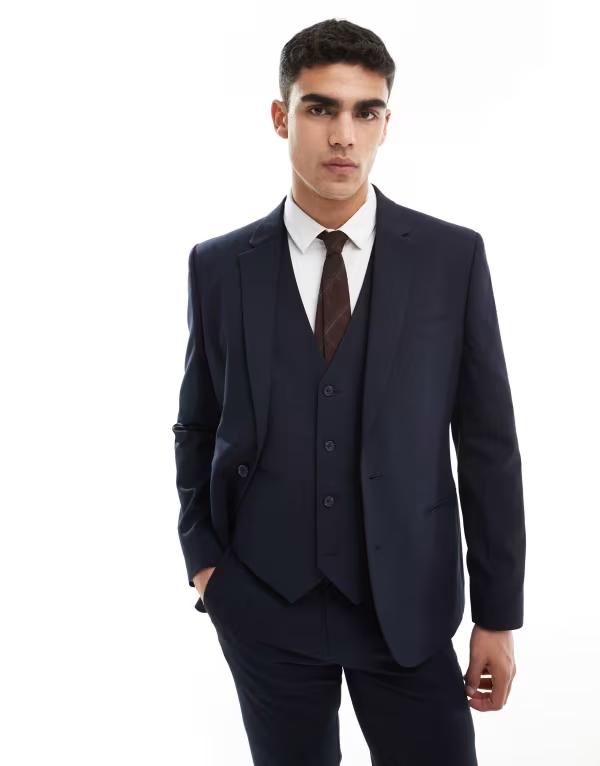 エイソス メンズ アウター ジャケット・ブルゾン ASOS DESIGN slim suit jacket NAVY ネイビー