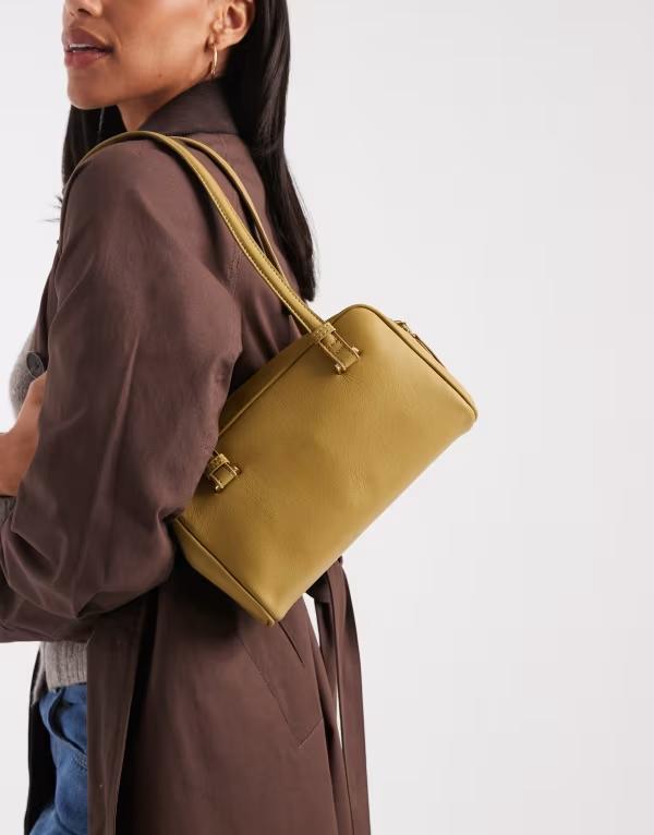 エイソス レディース バッグ コントラスト ASOS DESIGN boxy shoulder bag with contrast edges in chartreuse シャルトリューズ