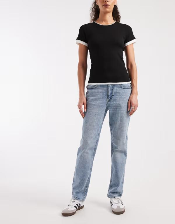 ヴェロモーダ レディース ボトムス デニムパンツ スリムフィット クロップド ジーンズ Vero Moda Rosie stretch cropped slim fit jeans in light blue wash Light Blue Denim デニム
