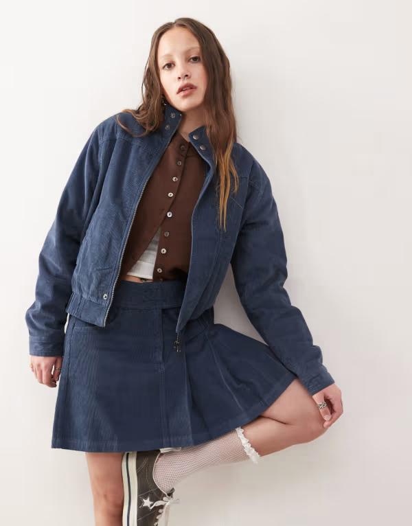 リクレイム ヴィンテージ レディース アウター ジャケット・ブルゾン Reclaimed Vintage cord bomber jacket - part of a set Navy ネイビー|ReVida 店