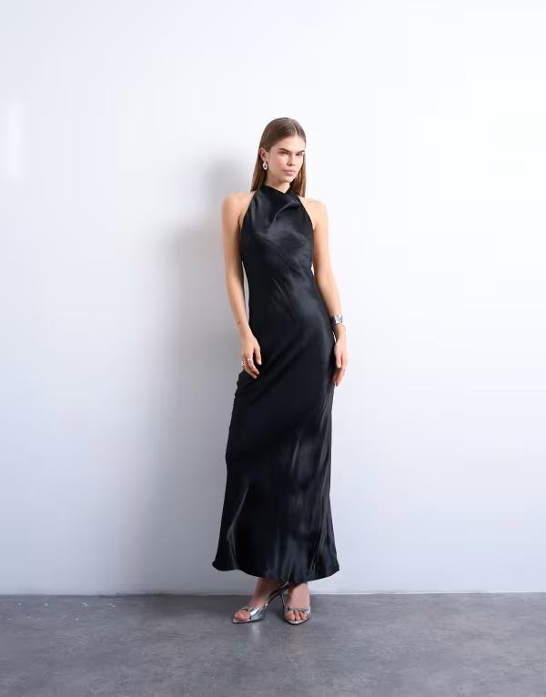 トップショップ レディース トップス ワンピース ハイネック マキシ Topshop high neck cowl maxi dress Black ブラック 21,868円