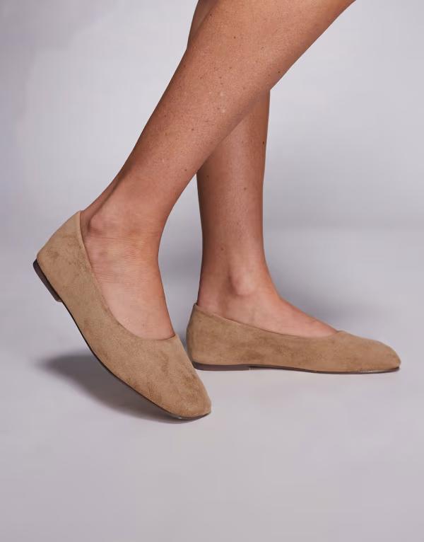 シミ レディース シューズ パンプスエード SIMMI ShoesIMMI London Viktoria ballet flats in taupe suedette Taupe suede トープ