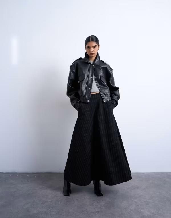 トップショップ レディース ボトムスカート デニム Topshop denim circle skirt stripesTRIPE ストライプ|ReVida 店