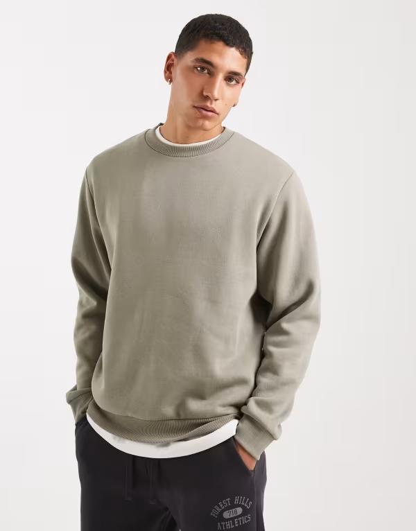 ジャック アンド ジョーンズ メンズ アウター パーカー・スウェット シャツ Jack & Jonesweatshirt Vetiver カーキ