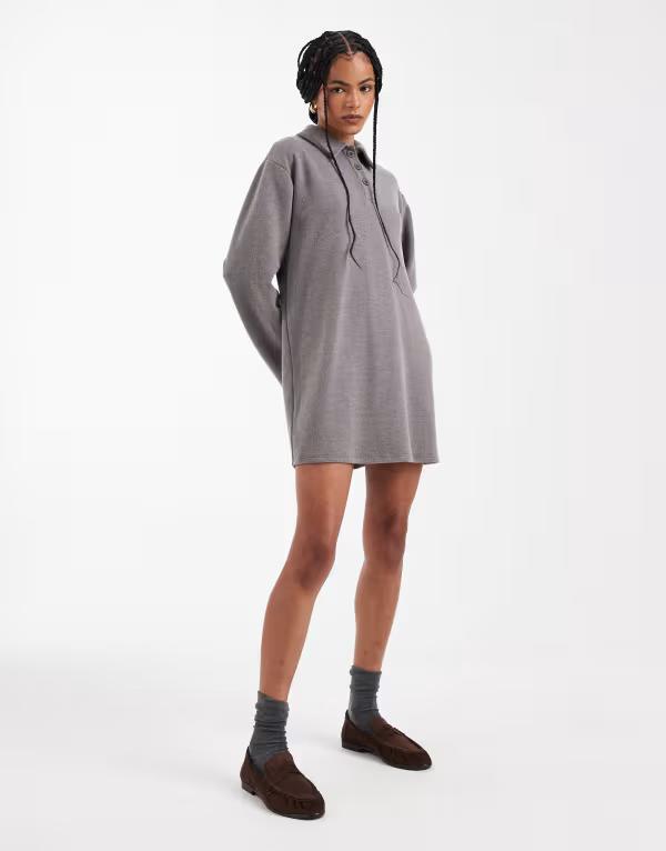 エイソス レディース トップス ワンピース ASOS DESIGN supersoft rugby dress Gray グレー 14,785円