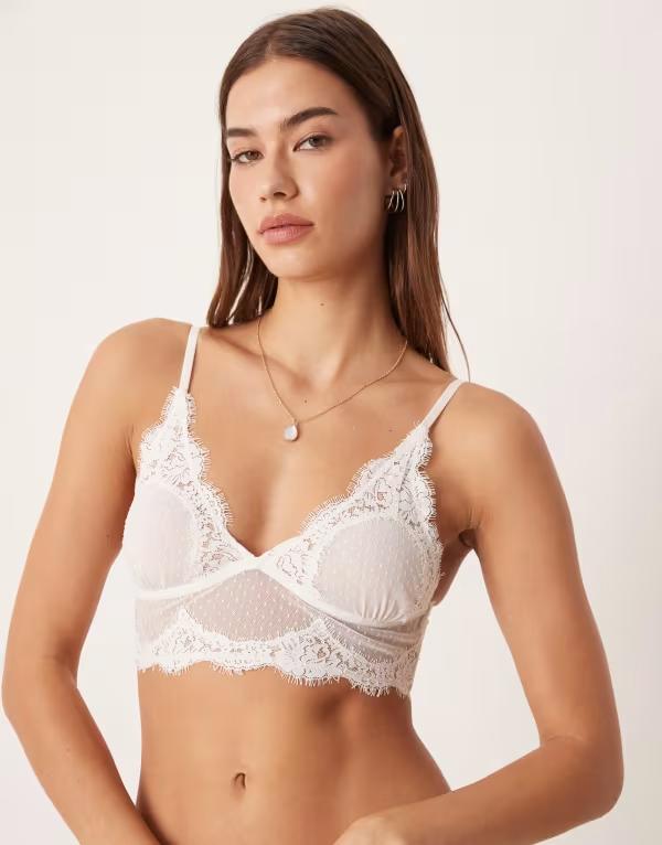 フリーピープル レディース アンダーウェア ブラジャー Free People fiona longline bra White alyssum ホワイト