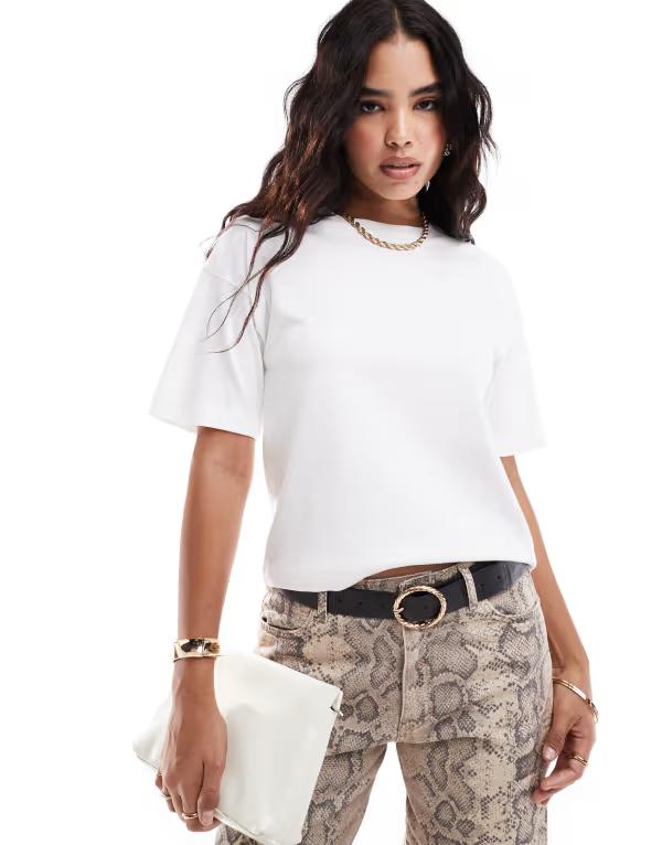 ヴェロモーダ レディース トップス Tシャツ Vero Moda fitted wide sleeve t-shirt Snowhite ホワイト