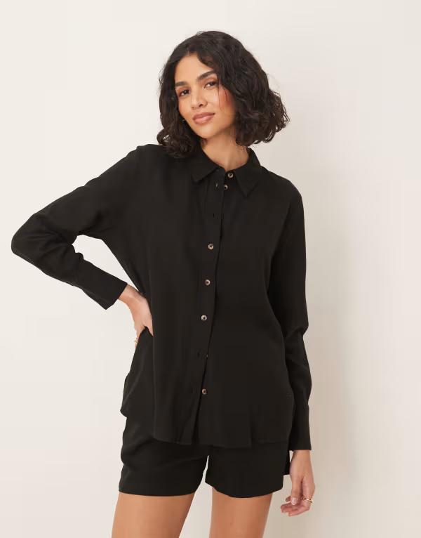 ジェイディーワイ レディース トップス シャツ リネン JDY relaxed linen shirt - part of a set Black ブラック