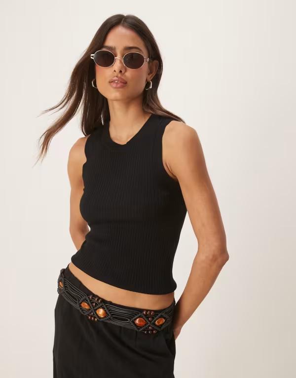ジェイディーワイ レディース トップス タンクトップ ニット JDY knitank top Black ブラック