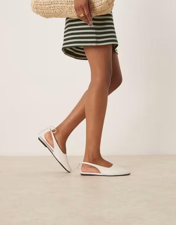 カルバンクライン レディース シューズ パンプス Calvin Klein slingback ballet flats Tofu 白いこと