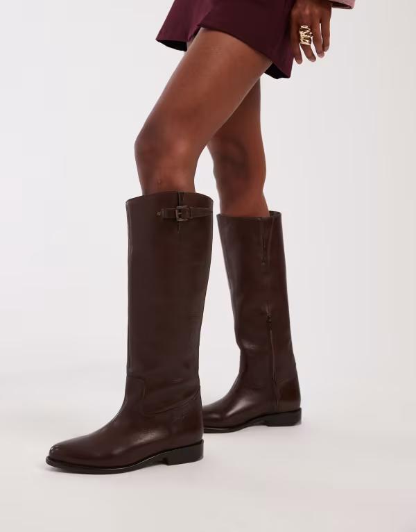 ブロンクス レディース シューズ ブーツ・レインブーツ Bronx fe-lise buckle detail riding boot in coffee bean Coffee bean コーヒー