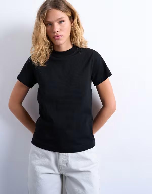 トップショップ レディース トップス Tシャツ Topshop boxy tee Black ブラック|ReVida 店