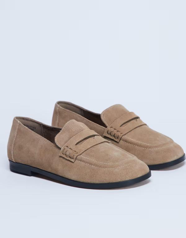 とっ始め販売店 レディース シューズ スリッポン・ローファー スエードクロス Topshop Charlie faux suede flat loafers インチ camel 駱駝