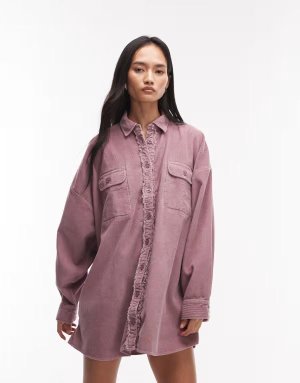 エイソス レディース トップス 衣装 プルオーバー ASOS DESIGN oversized shirt dress with pockets インチ washed lilac Washed Lilac 紫はしどい