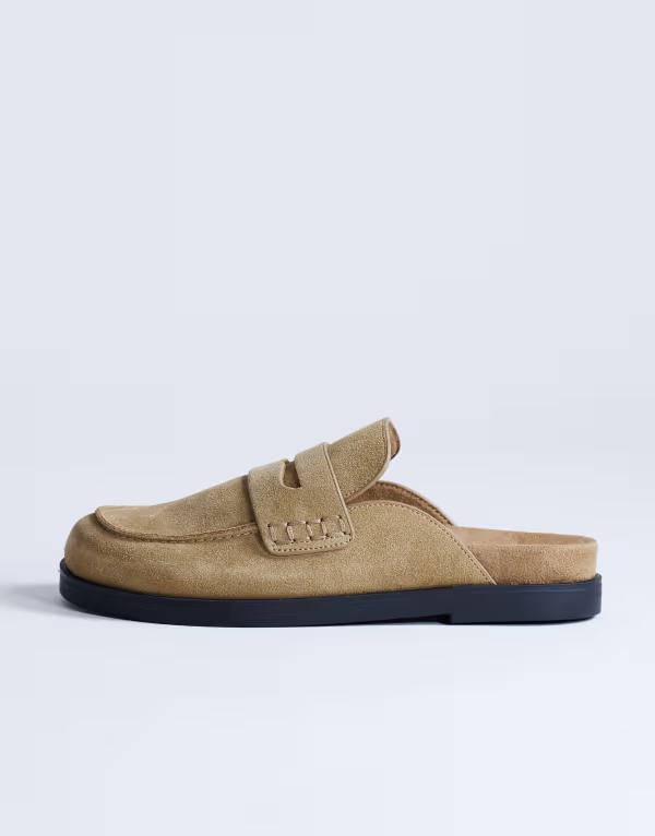 とっ始め販売店 レディース シューズ スリッポン・ローファー スエードクロス Topshop Addie real suede mule loafers インチ taupe トープ