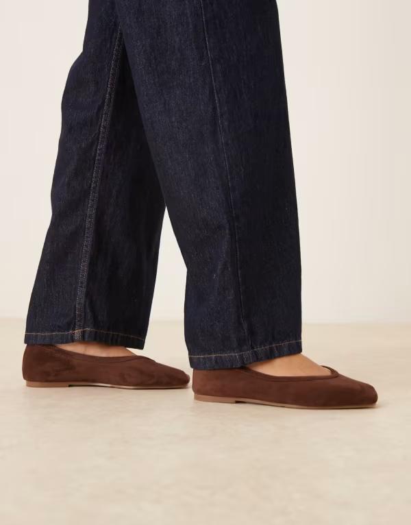 レイド レディース シューズ パンプスエード RAID Maryana ballet flatsuedette Brown Suede ブラウン