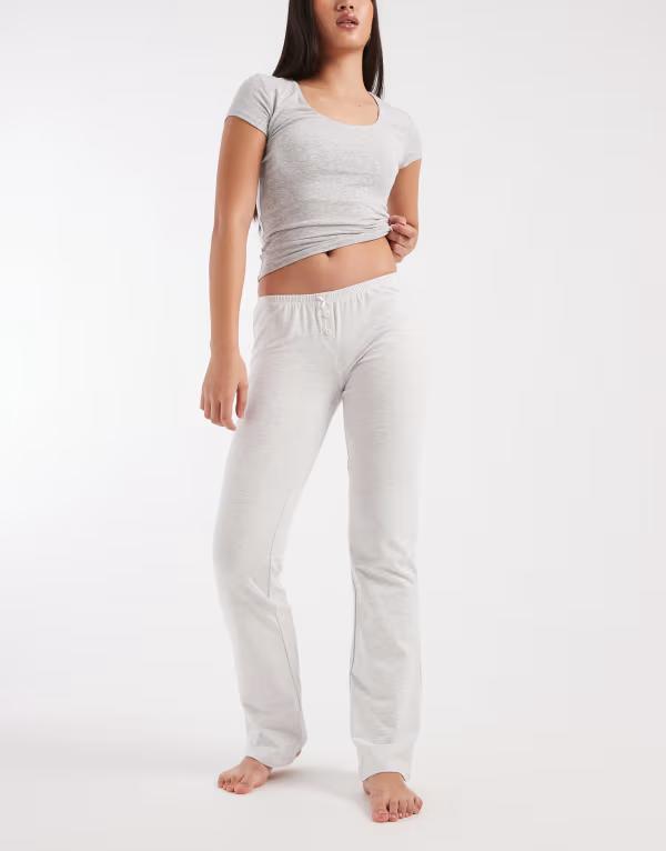 コットンオン レディース ボトムス カジュアルパンツ Cotton lounge dreamy soft flare pants in light heather Light Gray Marle グレー｜ReVida 店