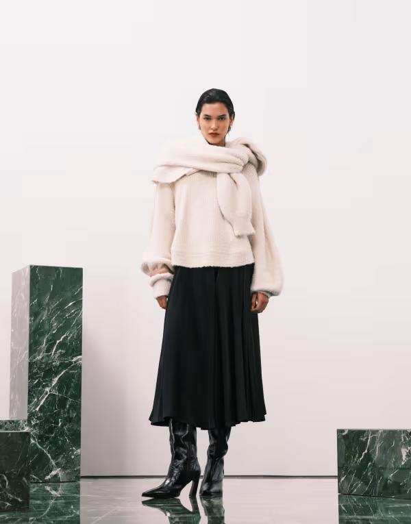 エイソス レディース アウター ニット・セーター ASOS DESIGN knit boucle oversized sweater in ecru エクリュ