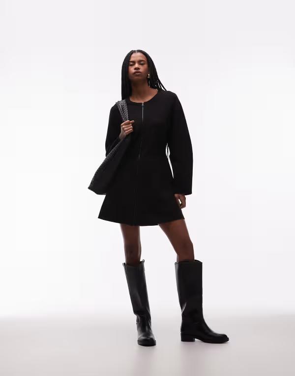 アンドアザーストーリーズ レディース トップス ワンピース ミニット & Other Stories zip up compact knit mini dress Black ブラック