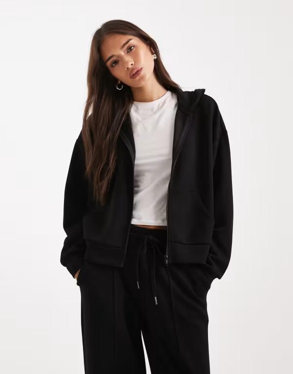 ブレーブソウル レディース アウター パーカー・スウェット スキューバ Brave Soul zip front hoodie scuba-style fabric Black ブラック 12,586円
