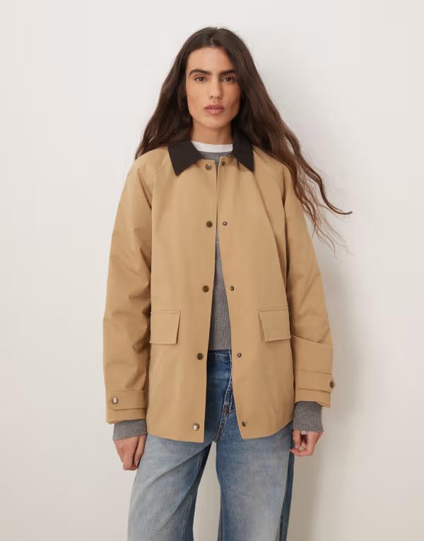 ジェイディーワイ レディース アウター ジャケット・ブルゾン JDY cord collar barn jacket in lightan タン｜ReVida 店 19,786円