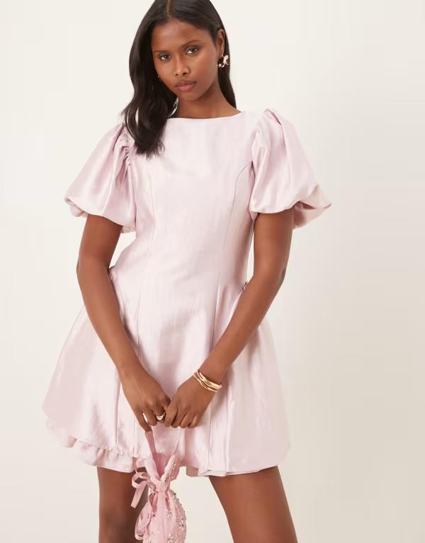 ベビージュン レディース トップス 衣装 フラウンス ミニ Sister Jane Nouveau puff sleeve ruffle mini dress インチ light PINK サクラ色
