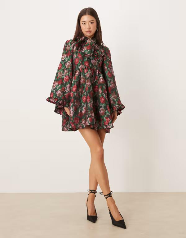 シスタージュン レディース トップス ワンピース ミニ Sister Jane Fantasy jacquard mini dress Black ブラック