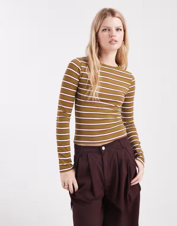 ミスセルフフリッジ レディース トップス シャツ Misselfridge striped long sleeve top stripe ストライプ