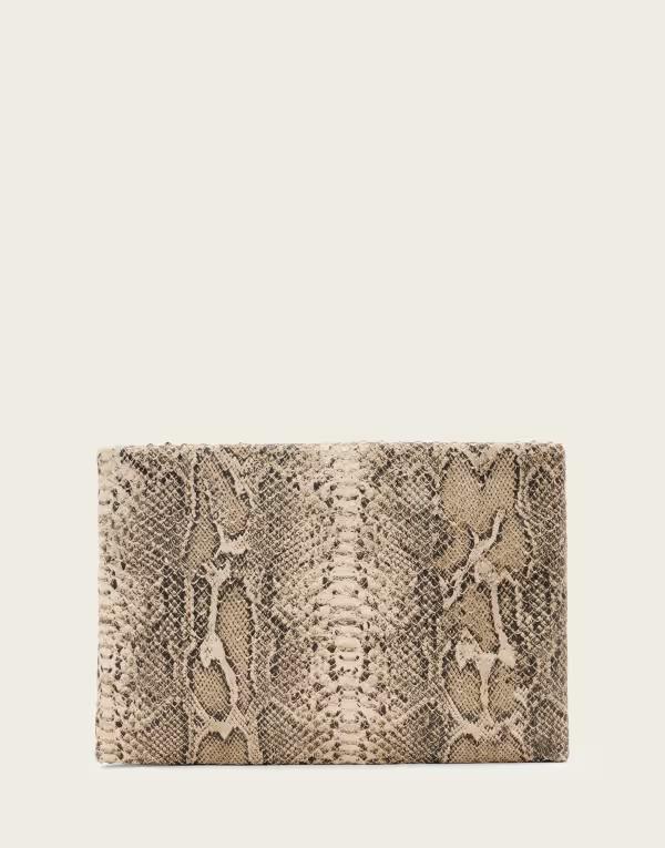 オールセインツ レディース バッグ Allsaints Bettina snake clutch bag in cream desert white ホワイト