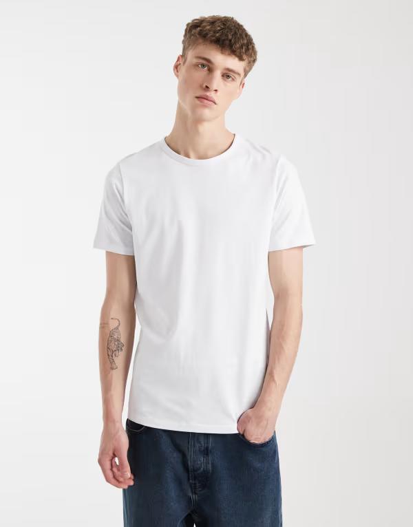ジャック アンド ジョーンズ メンズ トップス Tシャツ スリムフィット Jack & Joneshort sleeve slim fit-shirt Optical White ホワイト｜ReVida 店
