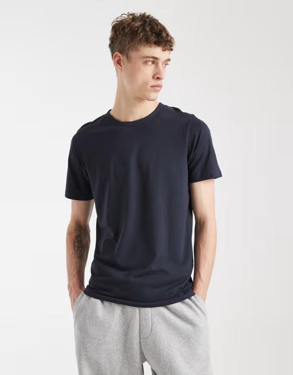 ジャック アンド ジョーンズ メンズ トップス Tシャツ スリムフィット Jack & Joneshort sleeve slim fit-shirt Navy Blue ネイビー|ReVida 店