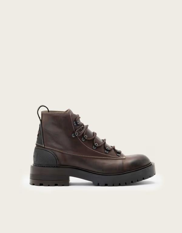 オールセインツ メンズ シューズ ブーツ・レインブーツ Allsaints Mccoy hiking boots Dark Brown ブラウン