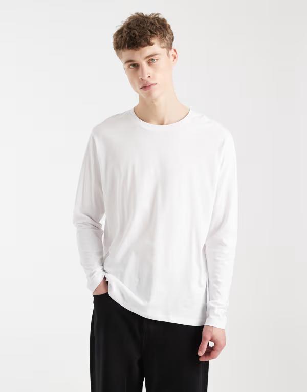 ジャック アンド ジョーンズ メンズ トップス Tシャツ Jack & Jones long sleeve T-shirt White ホワイト