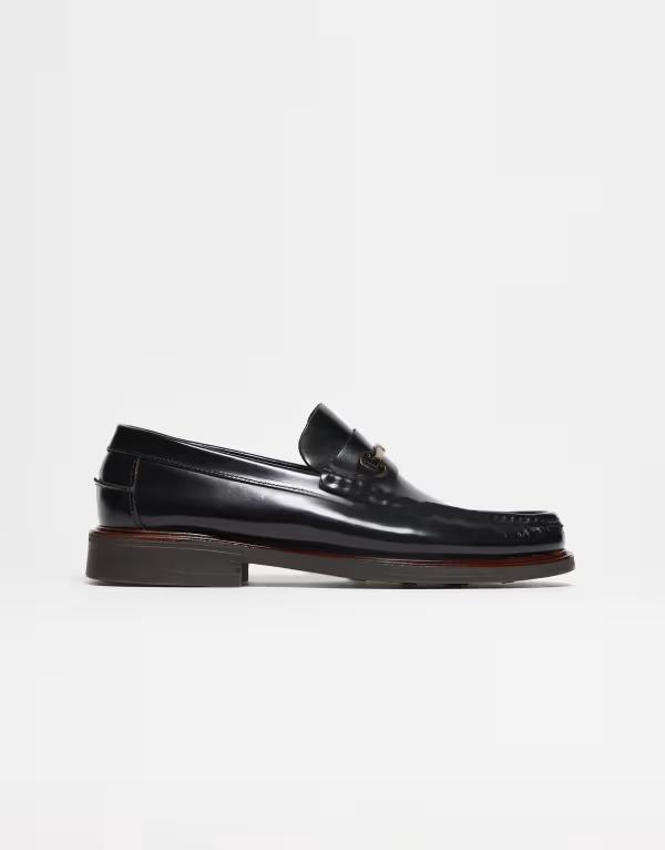 ノーク メンズ シューズ スリッポン・ローファー レザー Noak made in Portugal penny loafers leather with gold snaffle Black ブラック