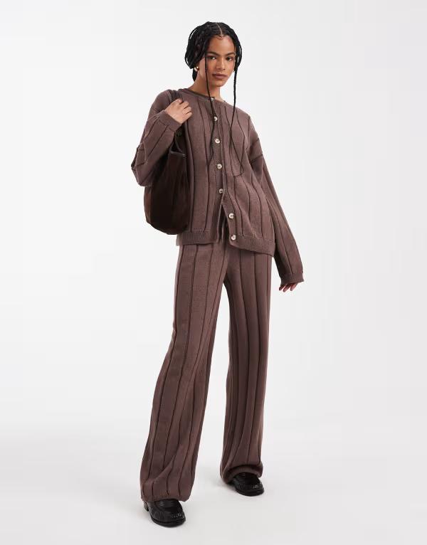 エイソス レディース ボトムス 心地好いズボン下 綿織物 編み物 ASOS DESIGN knit cotton pants インチ mocha - part of a set Mocha モカ