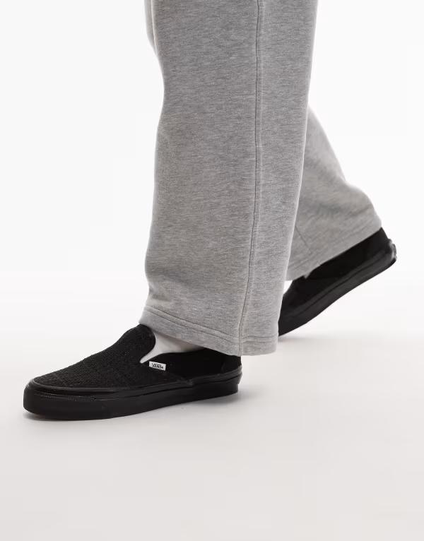 バンズ メンズ シューズ スニーカー Vans Classic LX houndstooth slip on sneakers and Black 黒いこと