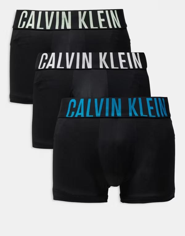 カルバンクライン メンズ アンダーウェア トランクス ロゴ Calvin Kleintense Power 3 pack microfiber boxer briefs with green logo waistbands Multi マルチカラー 15,525円