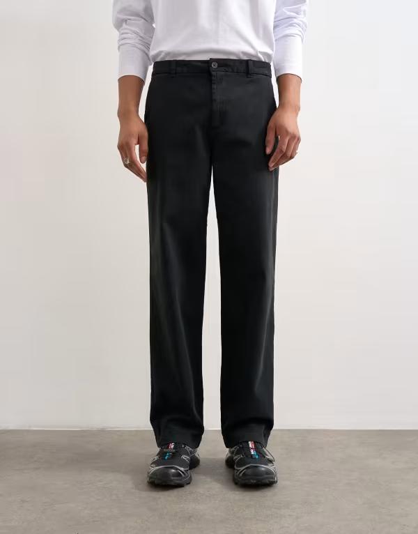 トップマン メンズ ボトムス カジュアルパンツ Topman straight chinos Black ブラック